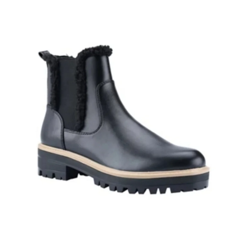 Marc Fisher Ink Lug Sole Chelsea Fur Detail Boots - Picture 5 of 9